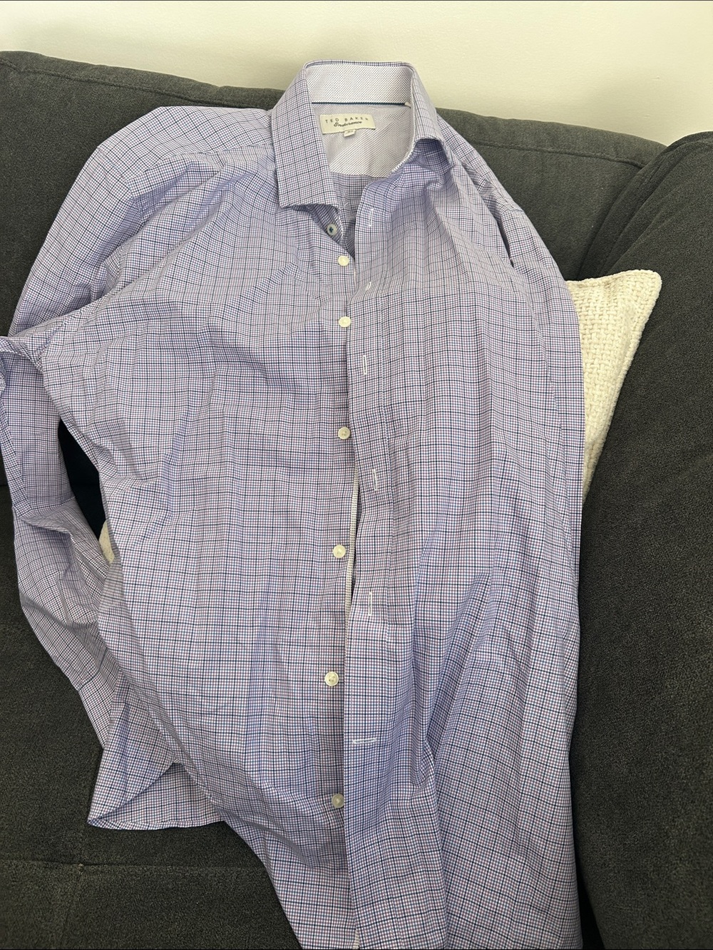 Ted Baker Light Purple Grid Dress Shirt